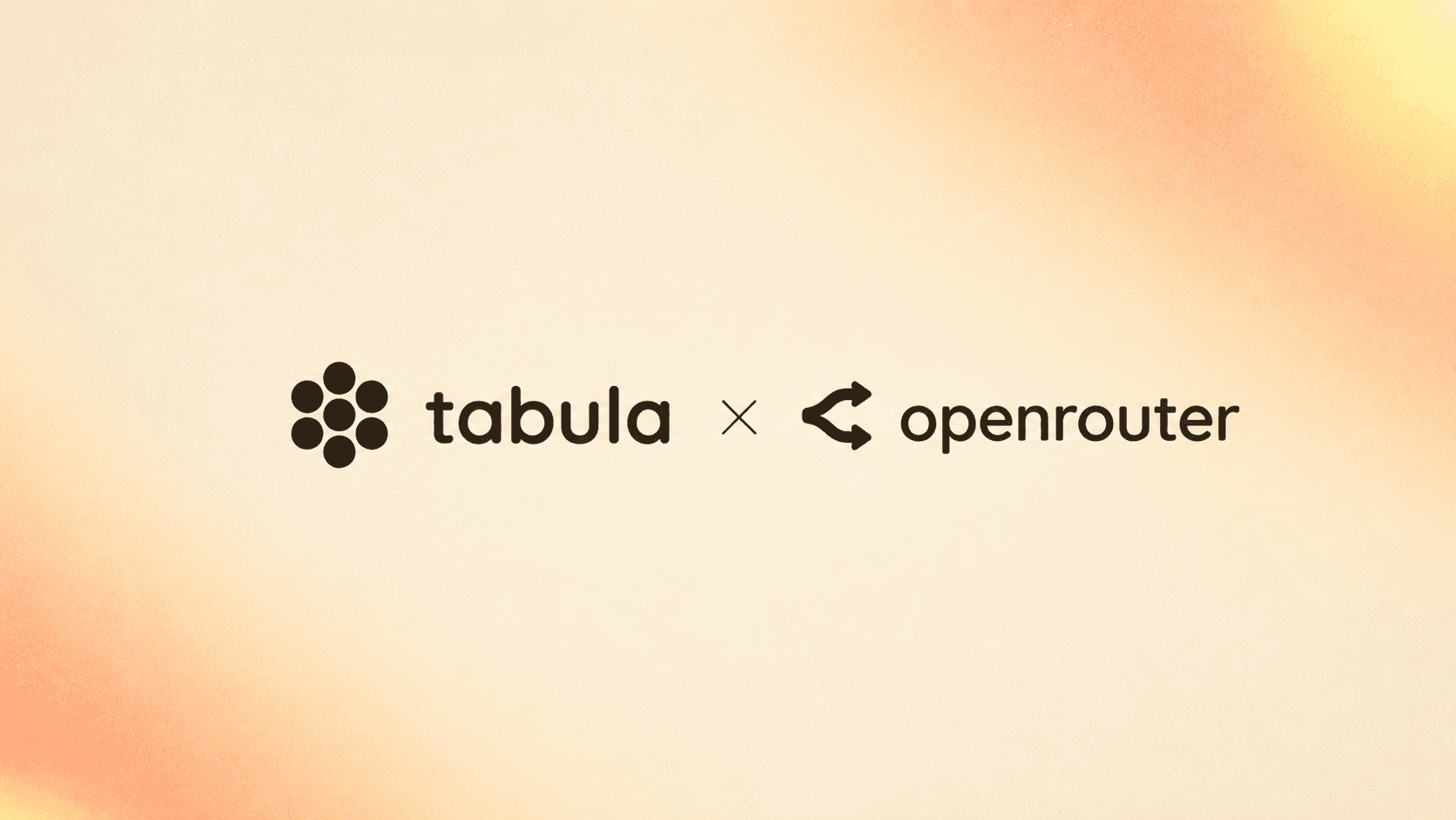 Tabula and OpenRouter lockup on a warm cream background.